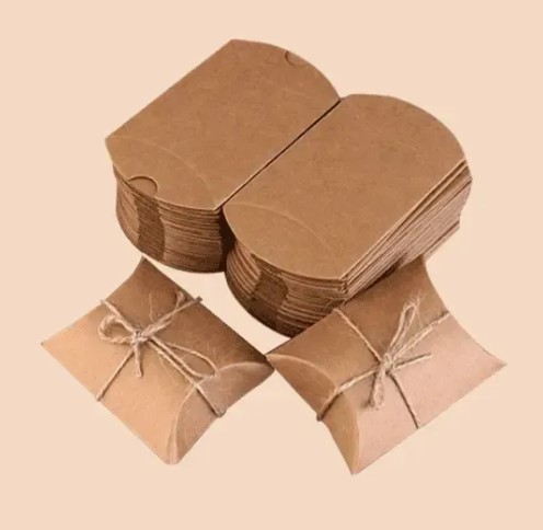 Kraft Paper Pillow Boxes | Custom Printed Foldable Pillow Packaging Wholesale